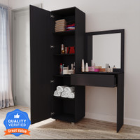CARLTON LONDON ALLURE Engineered Wood Dressing Table(Finish Color - , Wenge, Knock Down)