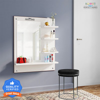 Flipkart Perfect Homes Grace Engineered Wood Dressing Table(Finish Color - , Melamine White SIB, DIY(Do-It-Yourself))