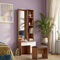 NEUDOT Carlos Engineered Wood Dressing Table(Finish Color - , Leon Teak, Knock Down)