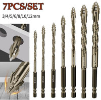 Probuk 7pcs Alloy Steel Drill Bits Set 3mm to 12mm for Concrete Wood