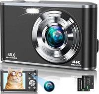dkian NA 4k ultra hd 48MP digital camera with front and rear dual cameras large Screen Mirrorless Camera na(Black)