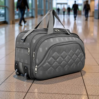 Travel Bags Travel Luggage Bags Fabric Travelling Wheels Bag Small Travel Bag  - Medium(Grey)