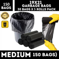 KALP CRAZE PREMIUM MEDIUM Garbage Bag | 150 Trash bags | 30 Bags X 5 Roll | 19 X 21 Medium 5 L Garbage Bag  Pack Of 150(150Bag )