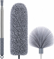 JHWOQU Fan Cleaning Brush with Long Handle, Microfiber Duster for Ceiling Fan AC Blinds Wet and Dry Duster(Pack of 2)