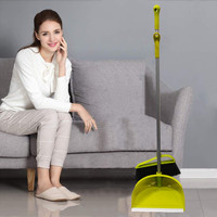 EVOSHINE Evohome Broom And Dustpan Set Combo Long Handle Home Kitchen Office Lobby Floor Plastic Dustpan(Green)