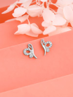 GIVA 925 Silver Love Like A Butterfly Studs|Lifetime Plating|6 Month Warranty Zircon Silver Stud Earring