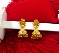 Anujeet Fashion Hub Gold Plated Covering 5 metal Impon Bombay Plain Jhumkey For Women & Girls Copper Jhumki Earring