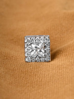 CLARA Designer Solitaire Cubic Zirconia Sterling Silver Stud Earring