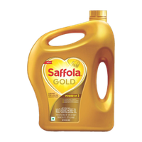 Saffola Gold,Rice Bran & Corn Multi-source Edible Oil, Less oil absorption,Vitamin A & D Blended Oil(3.64 kg)