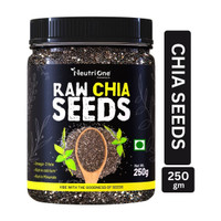 NeutriOne Raw Chia Seeds for Weight Loss with Omega 3 ,Zinc and Fiber,Calcium Rich/Protein Chia Seeds(250 g)