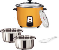 V-Guard 1.8Ltrs with Double SS pot | Stainless Steel Lid |700 Watts 5-Year Heating Plate Electric Rice Cooker(1.8 L, PALE YELLOW)