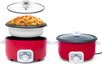 AGARO Regal Electric Multi Cooking Pot, 1200W, Automatic Boiler, Electric Rice Cooker(3 L, Red)