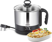 MILTON Go Electro Cooker, 1.2L, 600 Watt, Egg Tray, SS Stand, Steaming Bowl Egg Cooker(1.2 L, Silver)
