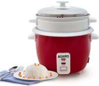 AGARO Elegant Electric Rice Cooker, 1L, 400W, Automatic Boiler, Electric Rice Cooker(1 L, Red)