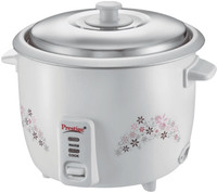 Prestige Delight PRWO-1.5-2 Double Pot with Aluminium Cooking Pan-2 Electric Rice Cooker with Steaming Feature(1.5 L, White)