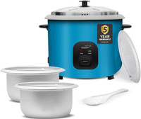 V-Guard VRC 2.8 C with 2 Pots Electric Rice Cooker with Steaming Feature(2.8 L, Blue)