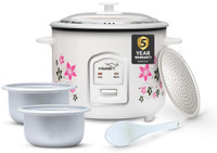 V-Guard VRC 1.8C with 2 Pots Electric Rice Cooker(1.8 L, White, Floral Pattern)