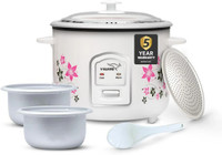 V-Guard VRC 1.8C with 2 Pots Electric Rice Cooker(1.8 L, White, Floral Pattern)