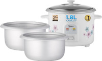 Midea MR-GM18HA-2 inner pot Electric Rice Cooker with Steaming Feature(1.8 L, White)