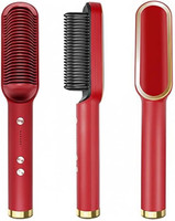 Koko Enterprises Pro Professional Fast Heating Hair Straightener Brush Anti-Frizz Ceramic Comb Electric Hair Curler(Barrel Diameter: 11 cm)