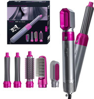 BazaarNest 5 In 1 Hair Dryer Air Brush Styler And Volumizer Hair Straightener Curler Electric Hair Styler