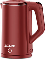 AGARO Elegant Electric Kettle, 1.8L, Double Layered Kettle, Stainless Steel Inner Body Electric Kettle(1.8 L, Red)