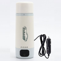 Oshotto 12/24V Car Kettle with LCD Digital 4 Temperature Auto Shut-off Electric Kettle(0.35 L, White)