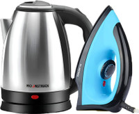 Moonstruck CORDLESS KETTLE WITH DESIGNER IRON Electric Kettle(2 L, Silver, Black, Blue)