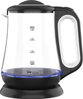 Viva Electric Electric Glass Kettle- Crystal-1500W Beverage Maker(1.8 L, Black)