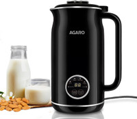AGARO Regency Automatic Nut Milk Maker, Make Vegan Milk From Nuts,Almonds, Soya, Oats, Multi Cooker Electric Kettle(0.6 L, Black)