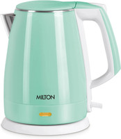 MILTON Riga Stainless Steel Double Walled Electric Kettle(1.5 L, Aqua Green)