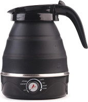 InstaCuppa Foldable Silicone Electric Kettle,Temperature Control Electric Kettle(0.6 L, Black with Temprature Control)