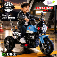 LITTLE RIDES Battery Operated Bike for Kids with Foot Accelerator & Music with LED Light Bike Battery Operated Ride On(Blue)