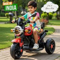 LITTLE RIDES Battery Operated Bike for Kids with Foot Accelerator/Music with LED Light Bike Battery Operated Ride On(Red)