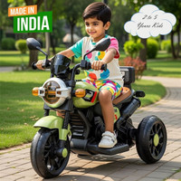 LITTLE RIDES Battery Operated Bike for Kids with Foot Accelerator/Music with LED Light Bike Battery Operated Ride On(Green)