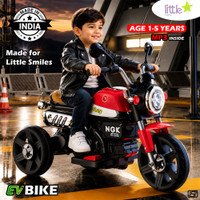 LITTLE RIDES Battery Operated Bike for Kids with Foot Accelerator & Music with LED Light Bike Battery Operated Ride On(Red)