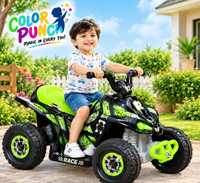 Colorpunch ATV PRIME EV BLUETOOTH MUSIC & LIGHT Car Battery Operated Ride On(Green)