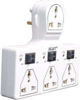 SGJET 4 Socket 3 Switch 6A Three Pin Plug(White)