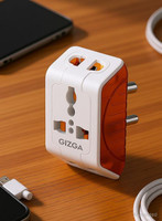 Gizga Essentials 3 Pin Multi Plug Socket | Universal Adapter with Compact Design, Travel Friendly 6 A Three Pin Socket
