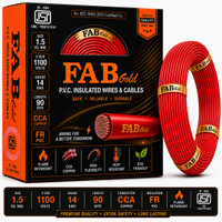FAB GOLD CCA COPPER 1.5 sqmm |90 M |Multi Strand |Electrical Wire Cable |Premium quality 1.5 sq/mm Red 300 ft. Wire(Red)