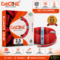 CabONE Lite 2.5 Sqmm CCA Copper Wire | 90m | Single Core | FR PVC Insulated | Domestic 2.5 sq/mm Red 300 ft. Wire(Red)