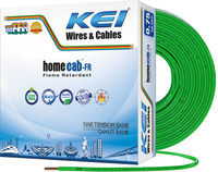 KEI Homecab 99.97% Pure Copper Conductor FR PVC Insulated 0.75 sq/mm Green 90 m Wire(Green)