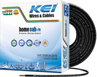 KEI Homecab 99.97% Pure Copper Conductor FR PVC Insulated 0.75 sq/mm Black 90 m Wire(Black)