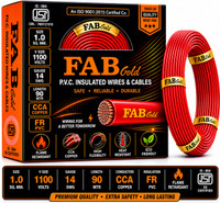 FAB GOLD CCA COPPER 1.0 sqmm |90 M |Multi Strand |Electrical Wire Cable |Premium quality 1 sq/mm Red 300 ft. Wire(Red)
