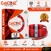 CabONE Lite 1.5 Sqmm CCA Copper Wire | 90m | Single Core | FR PVC Insulated | Domestic 1.5 sq/mm Red 300 ft. Wire(Red)