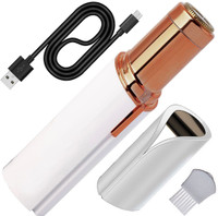 QGS B 2in1 Women Rechargeable Waterproof Full Body Hair Remover Foil Shaver Painless Cordless Epilator(White)