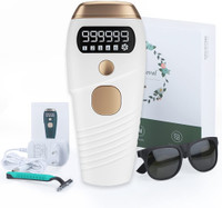 HEMOGARD IPL Ultra Permanent&Painless FullBody Laser HairRemoval 999,999 Flashes Epilator Corded Epilator(White)
