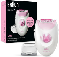 Braun Silk-pil 3-031,Epilator for Long-Lasting Hair Removal from roots Corded Epilator(White)
