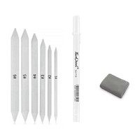 53 Arts White Paper Stump with Kneadable Eraser & Highlighter Pen Non-Toxic Eraser(Set of 1, Grey)
