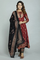 Patni Ethnic Printed Kurta, Palazzo & Dupatta Set